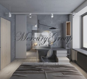 Spacious 2-room apartment with grey finish in the premium project StokholmasHaus26, Mežaparks