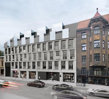 Commercial premises in new project in the center of Riga for rent