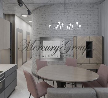 Studio-type apartment with grey finish in the premium project StokholmasHaus26, Mežaparks
